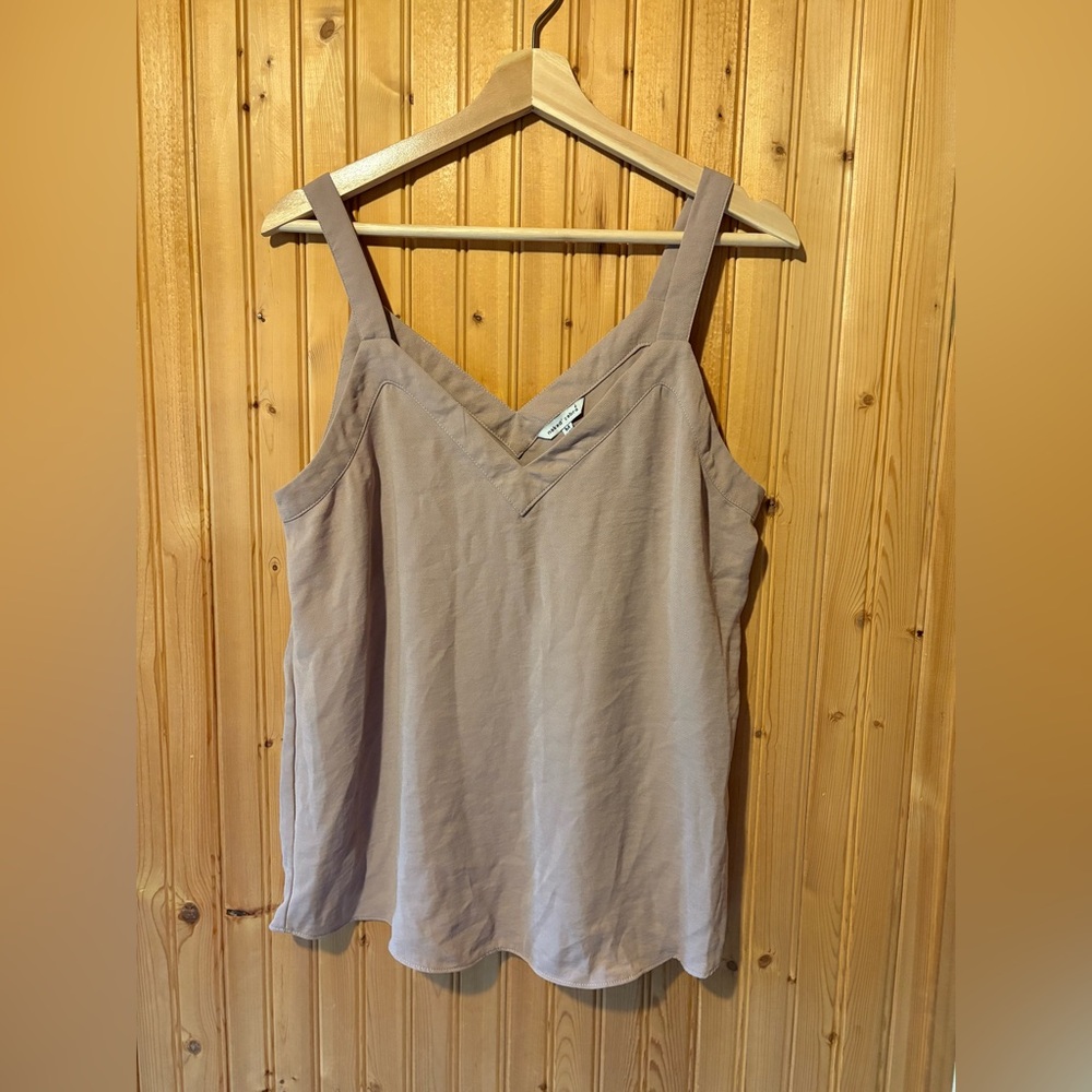 Naked Zebra Beige Taupe V-Neck Swingy Tank Top